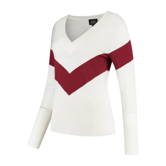 Belle Pullover Off White Wine Red - PAR 69