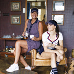 Load image into Gallery viewer, Barbara Polo Off White Dark Navy Knit
