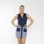 Laden Sie das Bild in den Galerie-Viewer, Beau Skirt Dark Navy Off White Stripe - PAR 69
