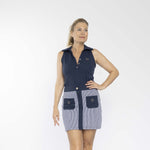 Laden Sie das Bild in den Galerie-Viewer, Beau Skirt Dark Navy Off White Stripe - PAR 69
