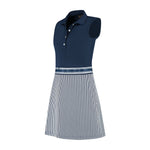 Load image into Gallery viewer, Beaudille Dress Dark Navy White Stripe - PAR 69
