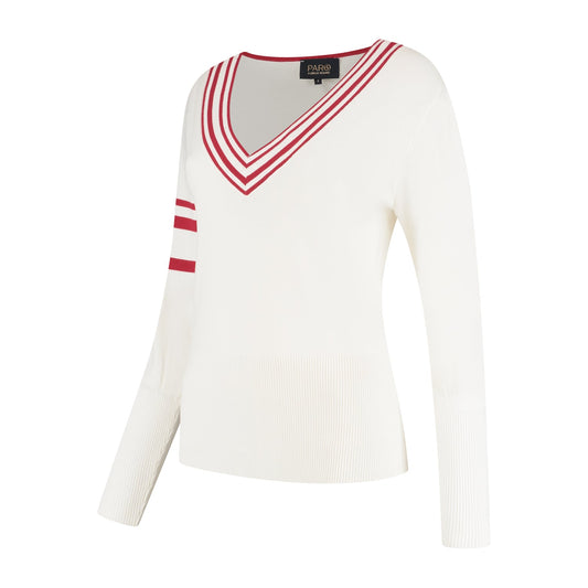 Belle Pullover Off White Red - PAR 69