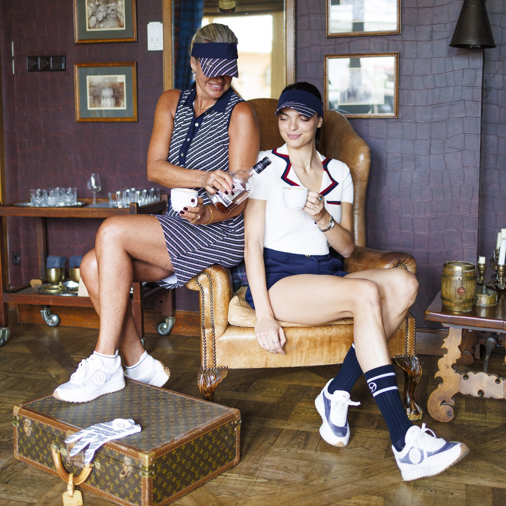 Knee Socks Dark Navy Off White Stripe - PAR 69