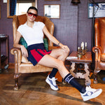 Laden Sie das Bild in den Galerie-Viewer, Knee Socks Dark Navy Off White Stripe - PAR 69
